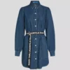 DENIMKLEID MIT PUFFÄRMEN DENIMKLEID MIT PUFFÄRMEN