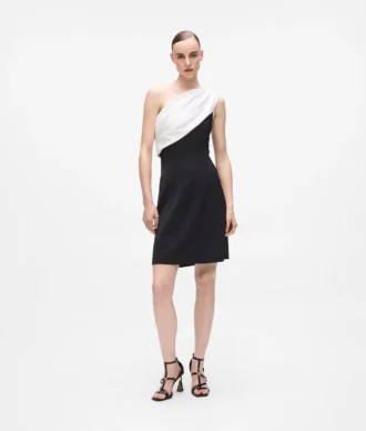 Drapiertes One-Shoulder-Kleid