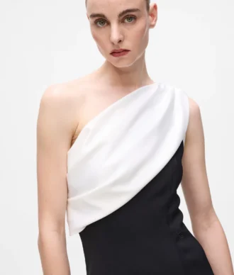 Drapiertes One-Shoulder-Kleid