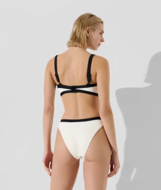 EINFARBIGES BANDEAU-BIKINI-OBERTEIL