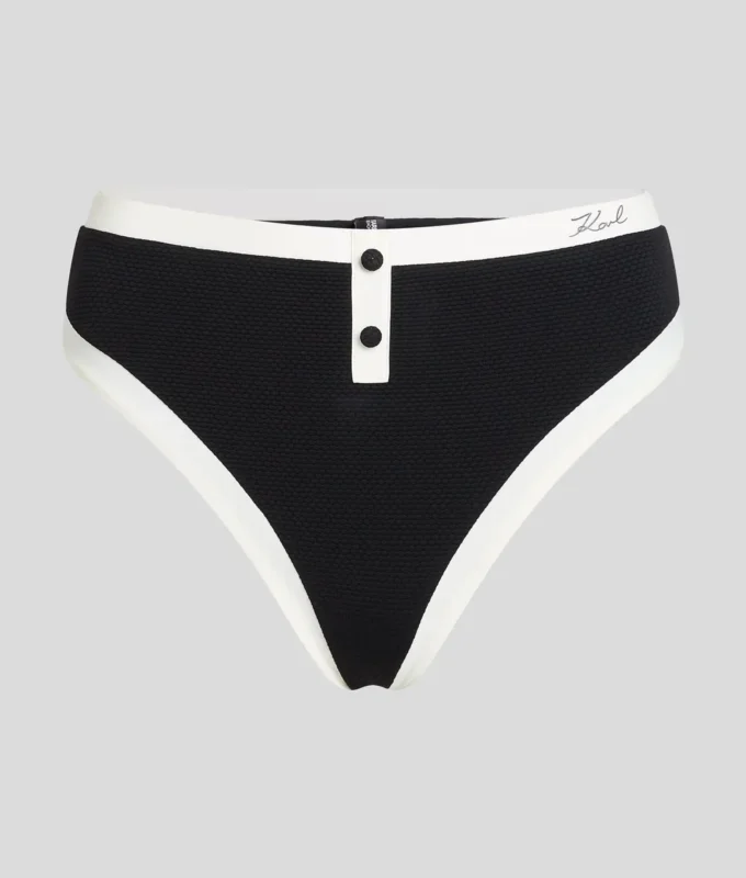 EINFARBIGES BIKINI-UNTERTEIL MIT HOHER TAILLE EINFARBIGES BIKINI-UNTERTEIL MIT HOHER TAILLE