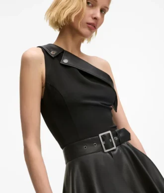 Einseitiges Biker-Kleid