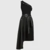 Einseitiges Biker-Kleid Einseitiges Biker-Kleid