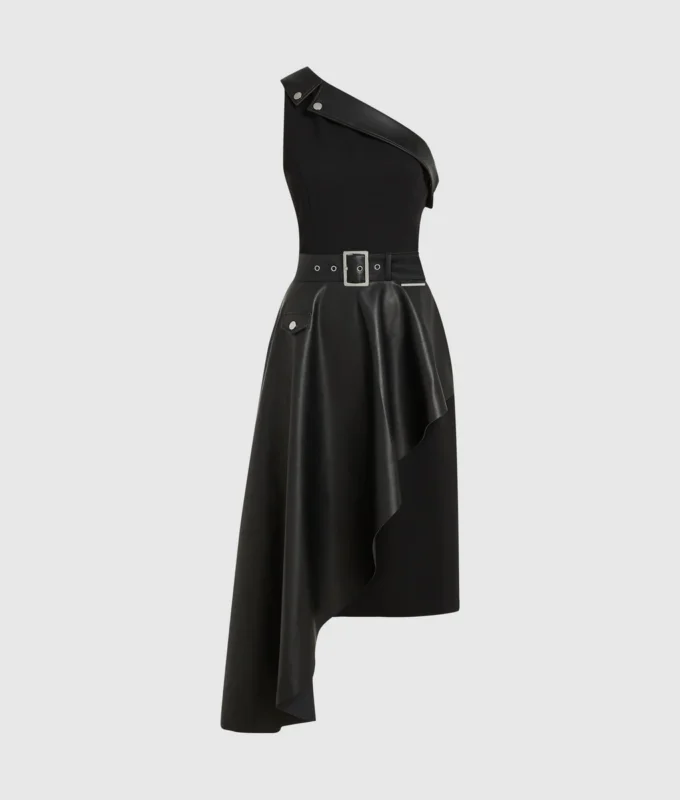 Einseitiges Biker-Kleid Einseitiges Biker-Kleid