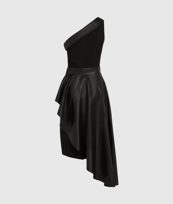 Einseitiges Biker-Kleid Einseitiges Biker-Kleid