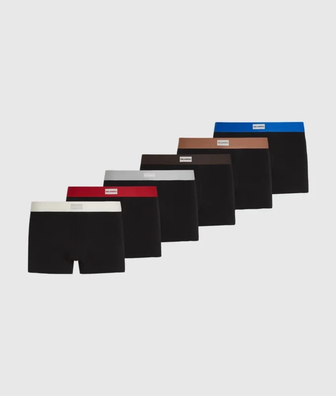 Elastische Boxershorts mit Logo-Etikett – 7er-Pack