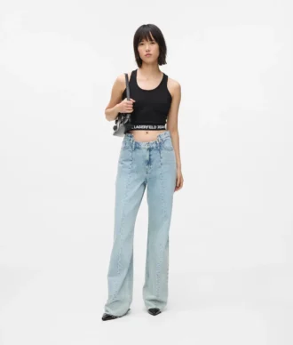 Entspannte Jeans mit Naht und mittlerer Leibhöhe