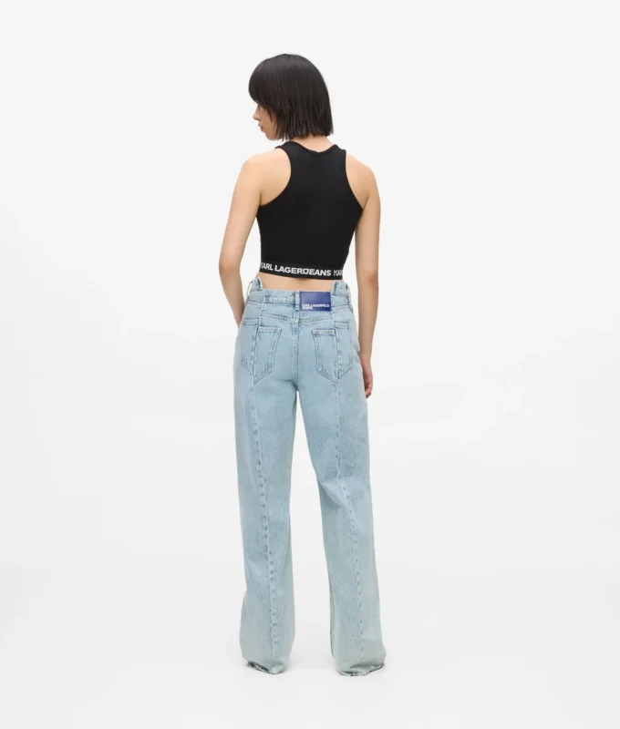 Entspannte Jeans mit Naht und mittlerer Leibhöhe Entspannte Jeans mit Naht und mittlerer Leibhöhe
