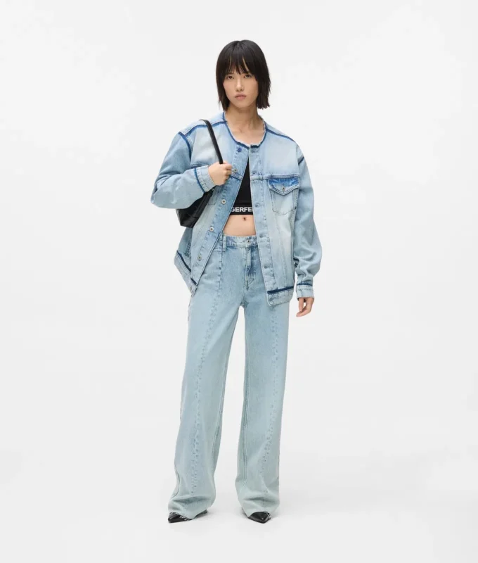 Entspannte Jeans mit Naht und mittlerer Leibhöhe Entspannte Jeans mit Naht und mittlerer Leibhöhe