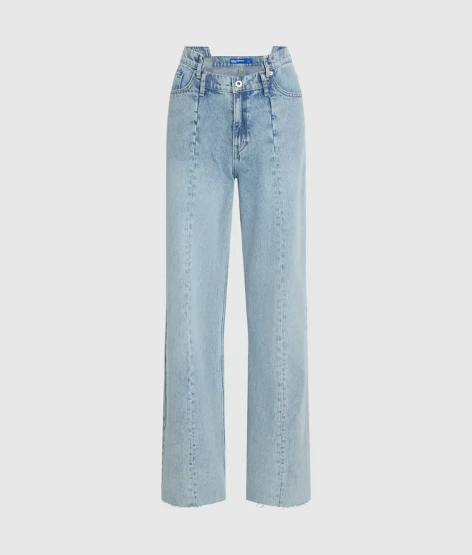 Entspannte Jeans mit Naht und mittlerer Leibhöhe Entspannte Jeans mit Naht und mittlerer Leibhöhe