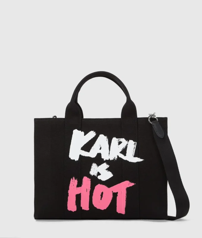 Exklusive mittelgroße Tragetasche „Karl is hot“ Exklusive mittelgroße Tragetasche „Karl is hot“