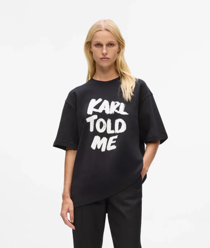 Exklusives, locker geschnittenes T-Shirt „Karl told me”