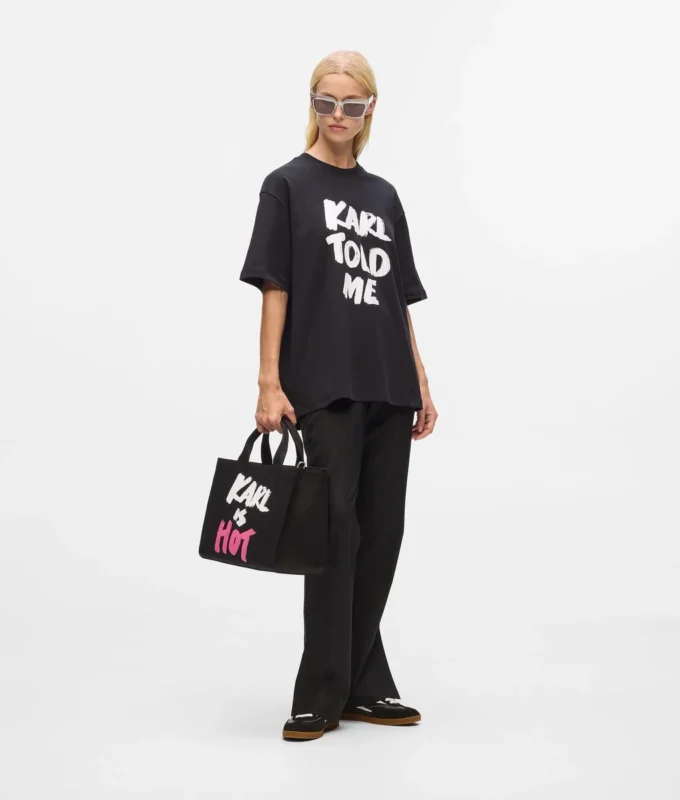 Exklusives, locker geschnittenes T-Shirt „Karl told me”