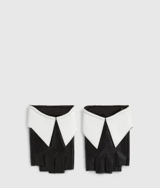 Fingerlose Handschuhe mit Kragen-Detail