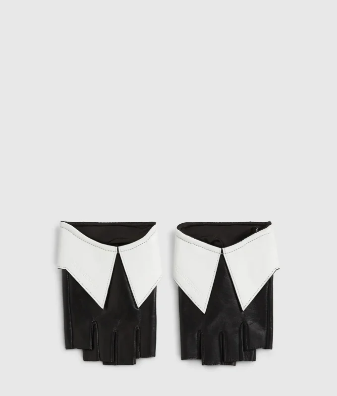 Fingerlose Handschuhe mit Kragen-Detail Fingerlose Handschuhe mit Kragen-Detail