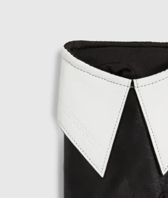 Fingerlose Handschuhe mit Kragen-Detail