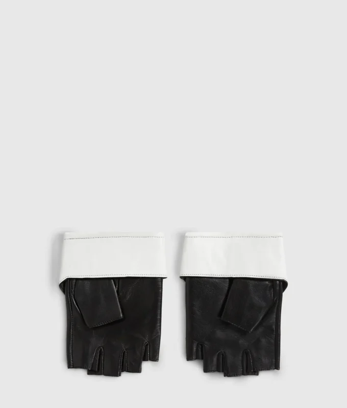 Fingerlose Handschuhe mit Kragen-Detail Fingerlose Handschuhe mit Kragen-Detail