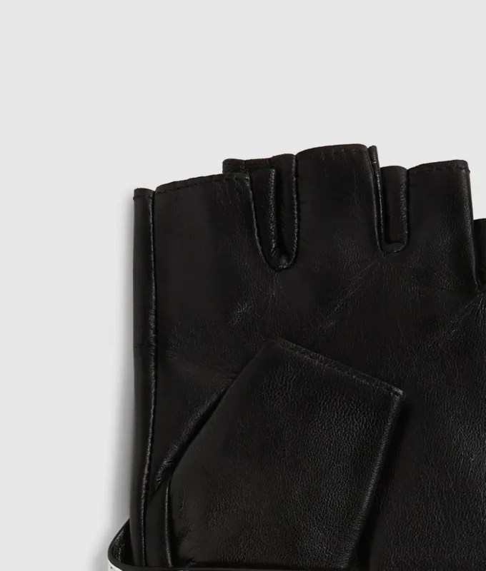 Fingerlose Handschuhe mit Kragen-Detail Fingerlose Handschuhe mit Kragen-Detail
