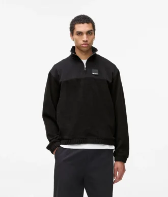 Fleece-Sweatshirt mit halbem Reißverschluss