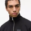 Fleece-Sweatshirt mit halbem Reißverschluss