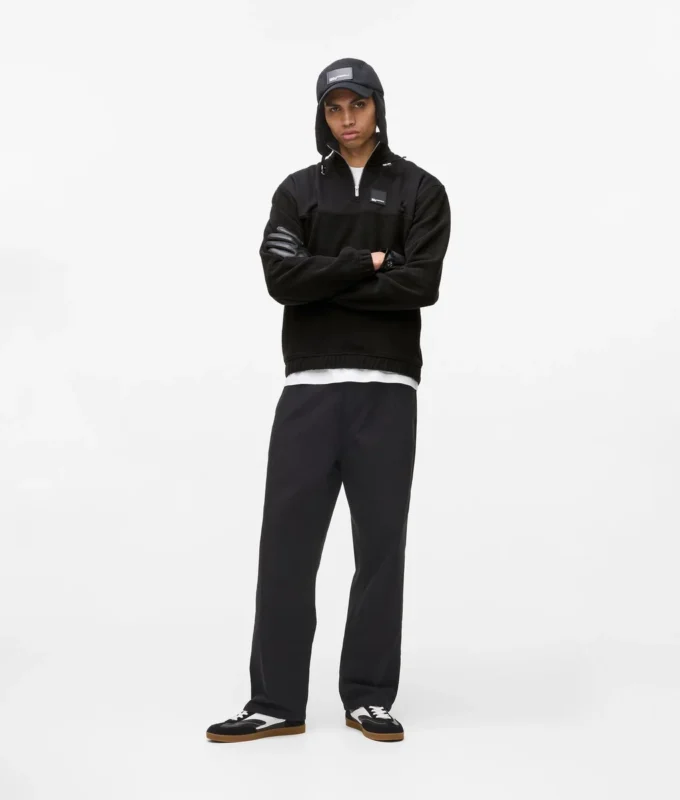 Fleece-Sweatshirt mit halbem Reißverschluss