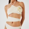 FLOWER HALTER-NECK SWIMSUIT FLOWER HALTER-NECK SWIMSUIT