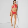 FLOWER HIGH-LEG BIKINI-HOSE