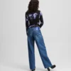 FRANSENVERZIERTE RELAXED-JEANS MIT MITTLERER TAILLE FRANSENVERZIERTE RELAXED-JEANS MIT MITTLERER TAILLE