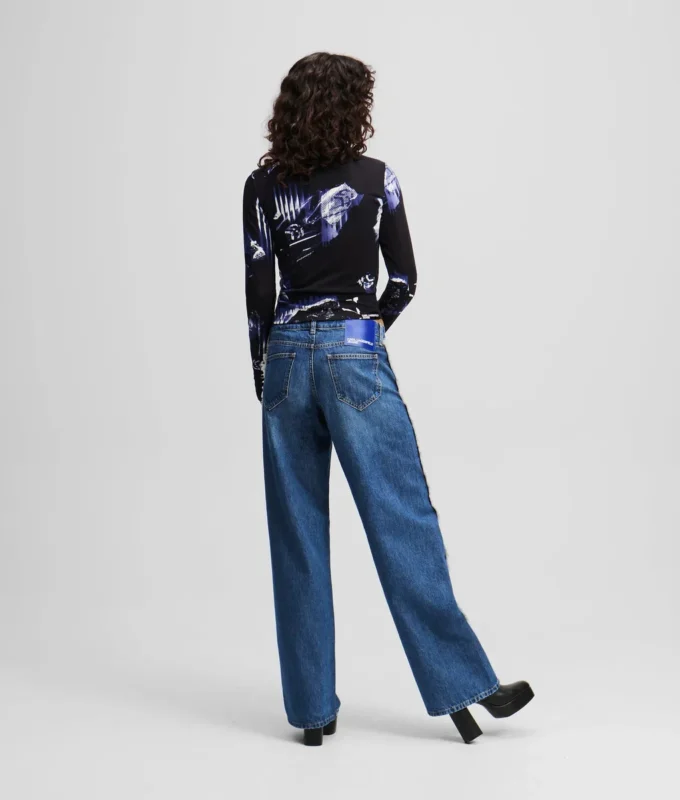 FRANSENVERZIERTE RELAXED-JEANS MIT MITTLERER TAILLE FRANSENVERZIERTE RELAXED-JEANS MIT MITTLERER TAILLE