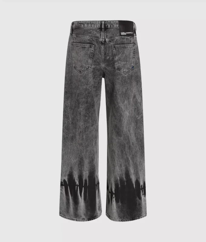 Gebleichte Low-Rise-Jeans mit weitem Bein Gebleichte Low-Rise-Jeans mit weitem Bein