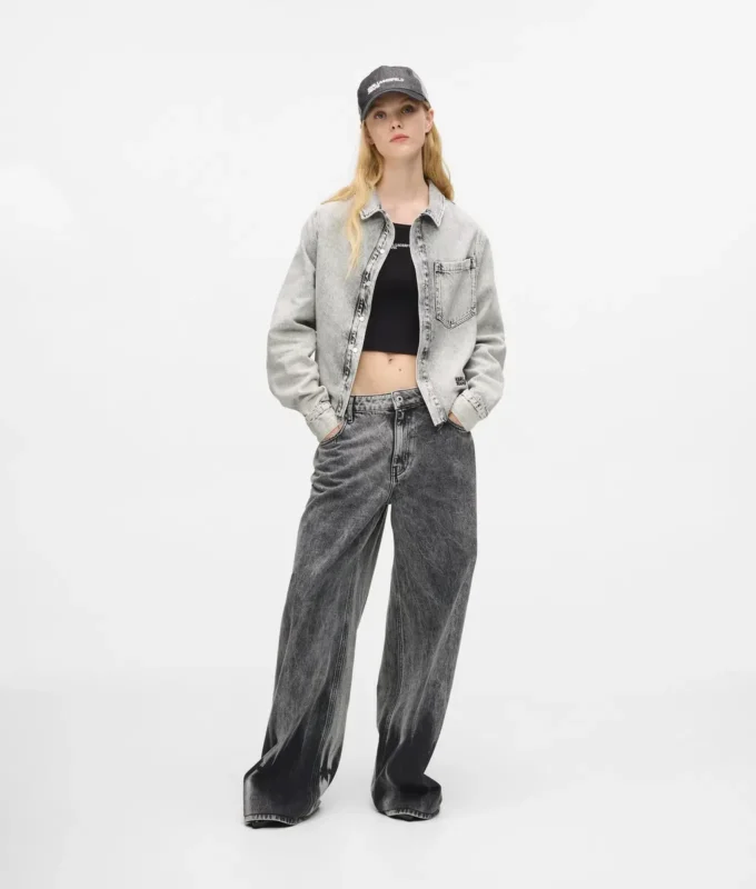 Gebleichtes Denimhemd
