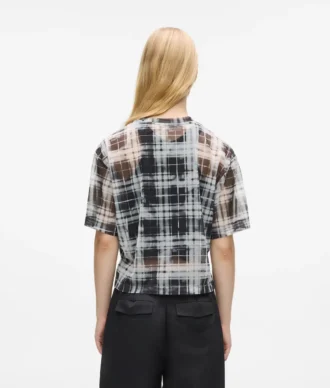 Gekreuztes Mesh-T-Shirt