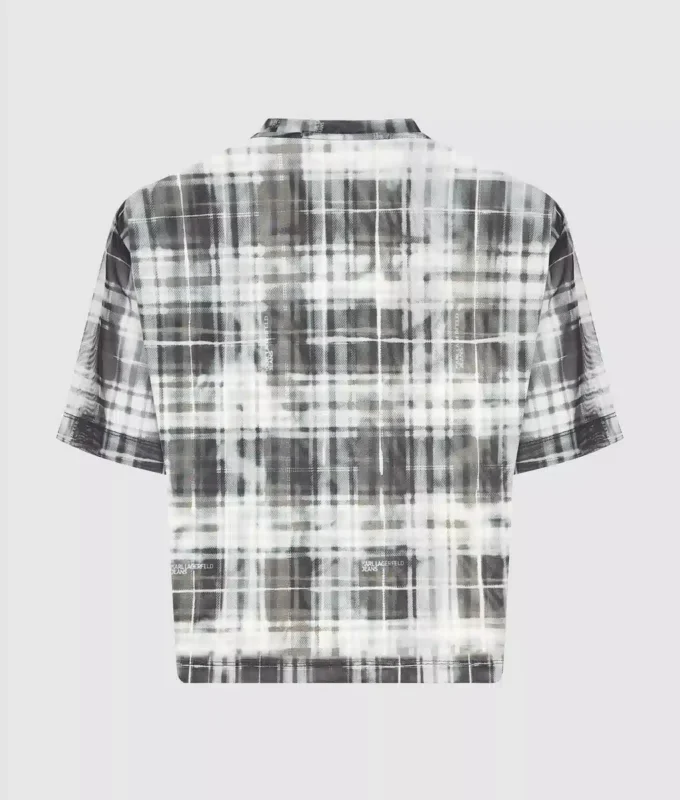Gekreuztes Mesh-T-Shirt Gekreuztes Mesh-T-Shirt