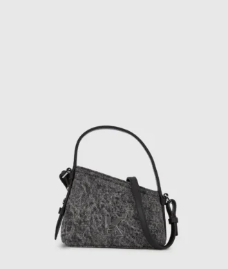 Geo Mini-Umhängetasche aus Denim