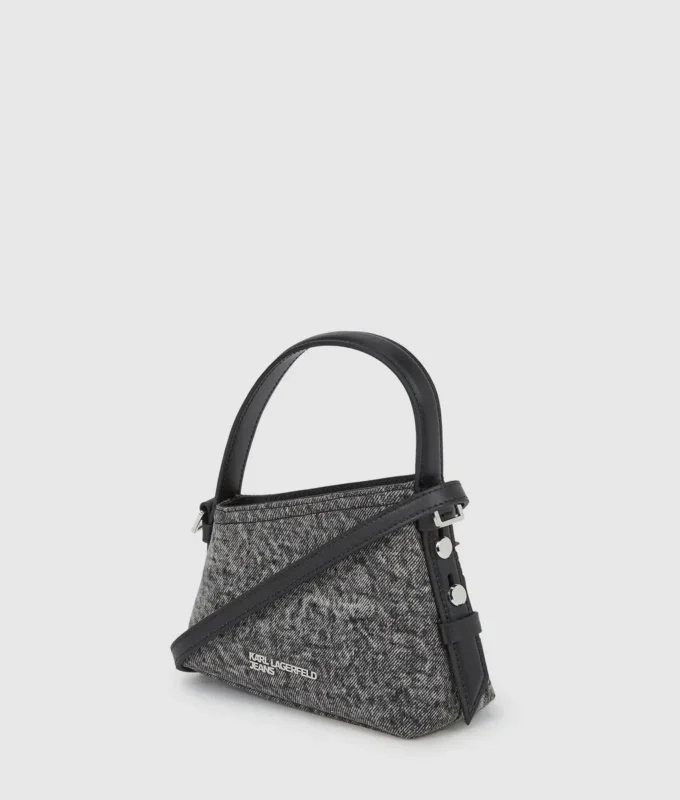 Geo Mini-Umhängetasche aus Denim Geo Mini-Umhängetasche aus Denim