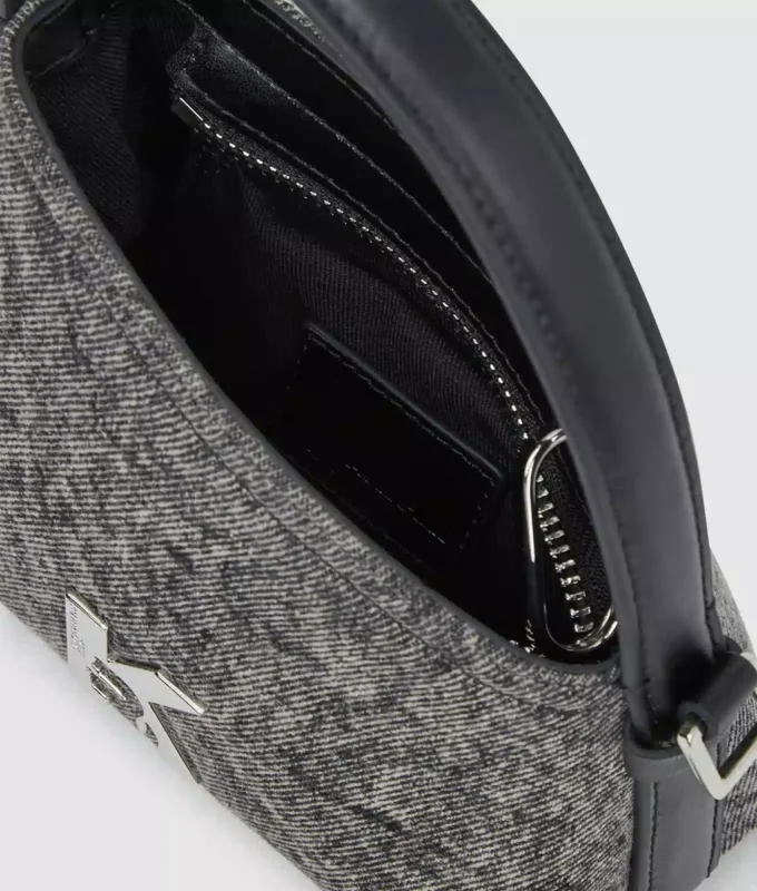 Geo Mini-Umhängetasche aus Denim Geo Mini-Umhängetasche aus Denim