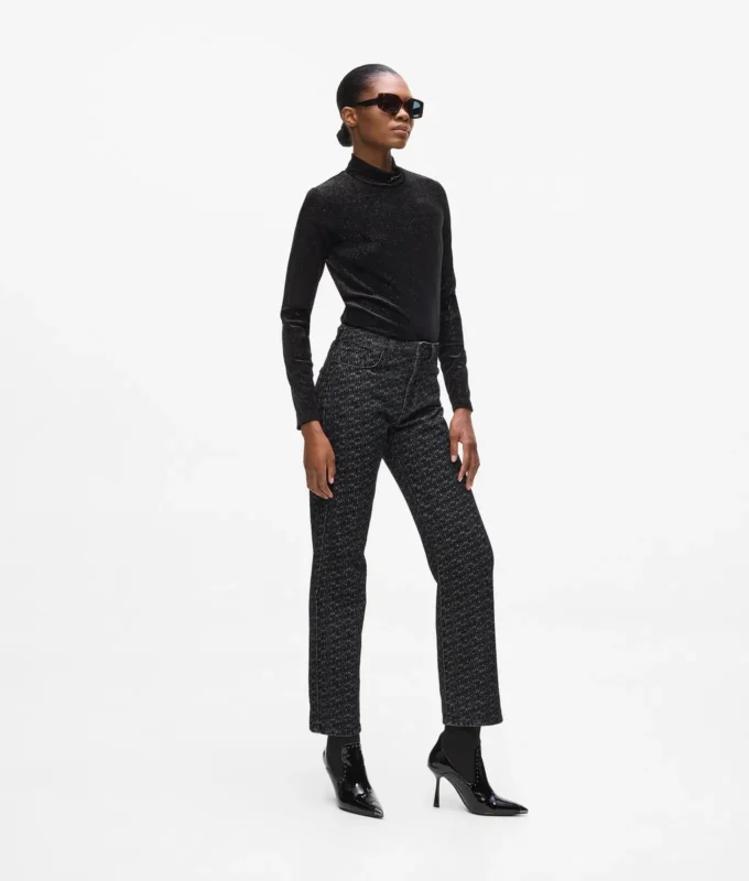 Gerade geschnittene Jeans mit Allover-Print