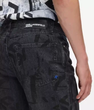 Gerade geschnittene Jeans mit durchgehendem Monogramm