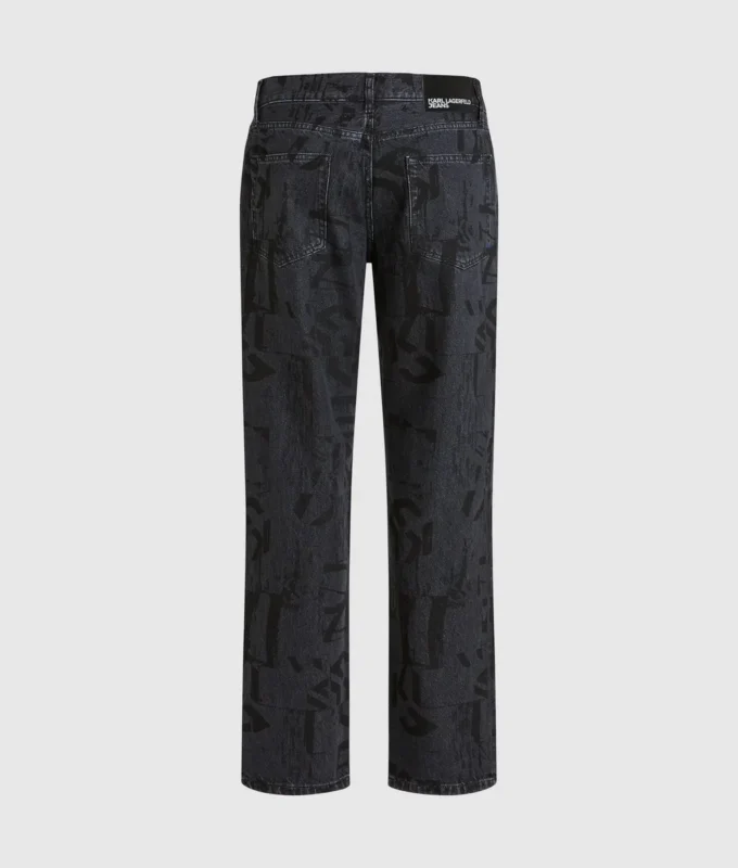 Gerade geschnittene Jeans mit durchgehendem Monogramm Gerade geschnittene Jeans mit durchgehendem Monogramm