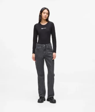 Gerade geschnittene Jeans mit hoher Taille