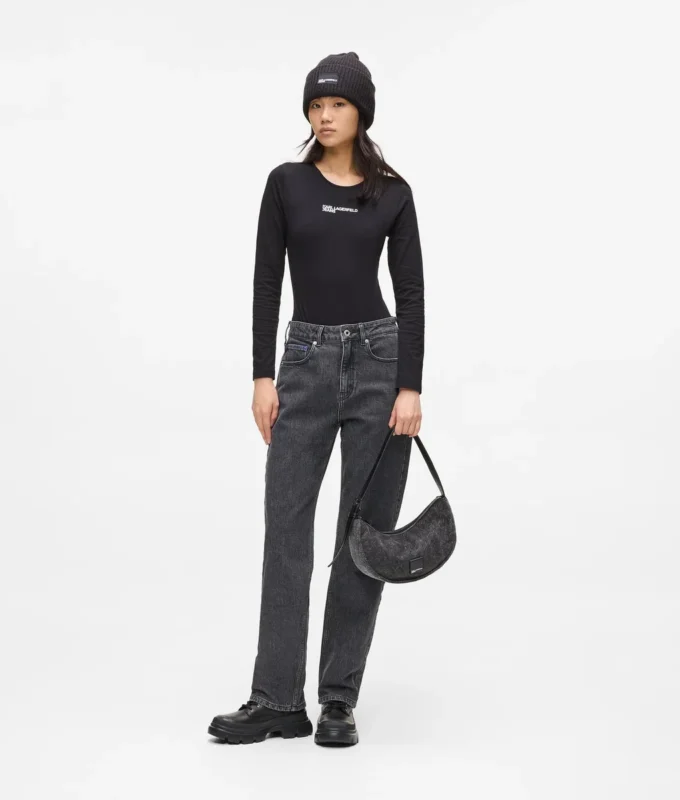 Gerade geschnittene Jeans mit hoher Taille