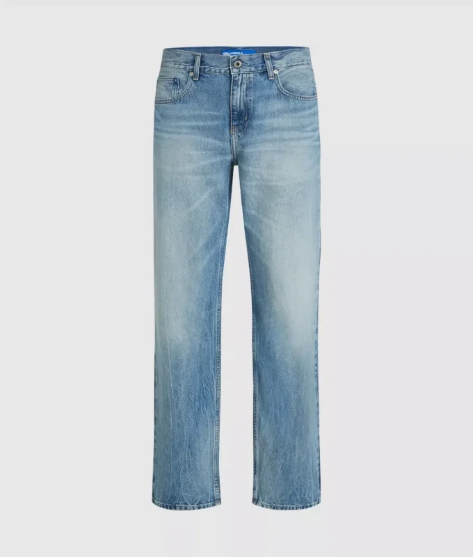 Gerade geschnittene Jeans ohne Gesäßtaschen Gerade geschnittene Jeans ohne Gesäßtaschen