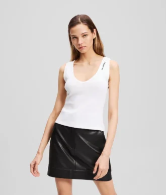 GERIFFELTES TANKTOP MIT V-AUSSCHNITT
