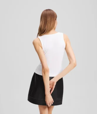 GERIFFELTES TANKTOP MIT V-AUSSCHNITT