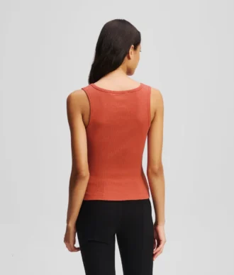 GERIFFELTES TANKTOP MIT V-AUSSCHNITT