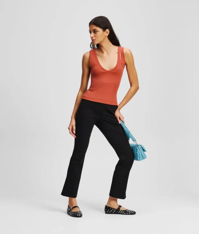 GERIFFELTES TANKTOP MIT V-AUSSCHNITT GERIFFELTES TANKTOP MIT V-AUSSCHNITT