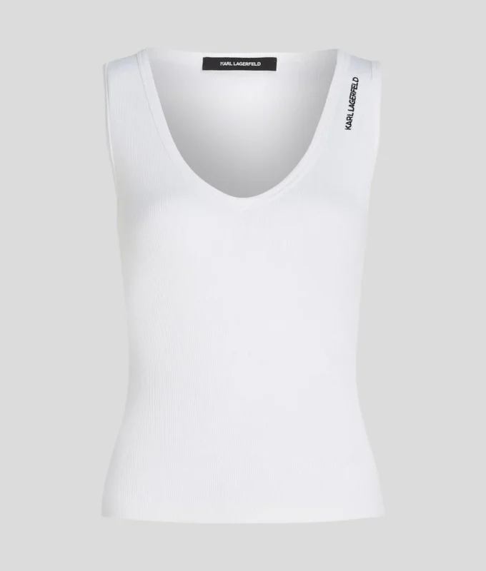 GERIFFELTES TANKTOP MIT V-AUSSCHNITT GERIFFELTES TANKTOP MIT V-AUSSCHNITT
