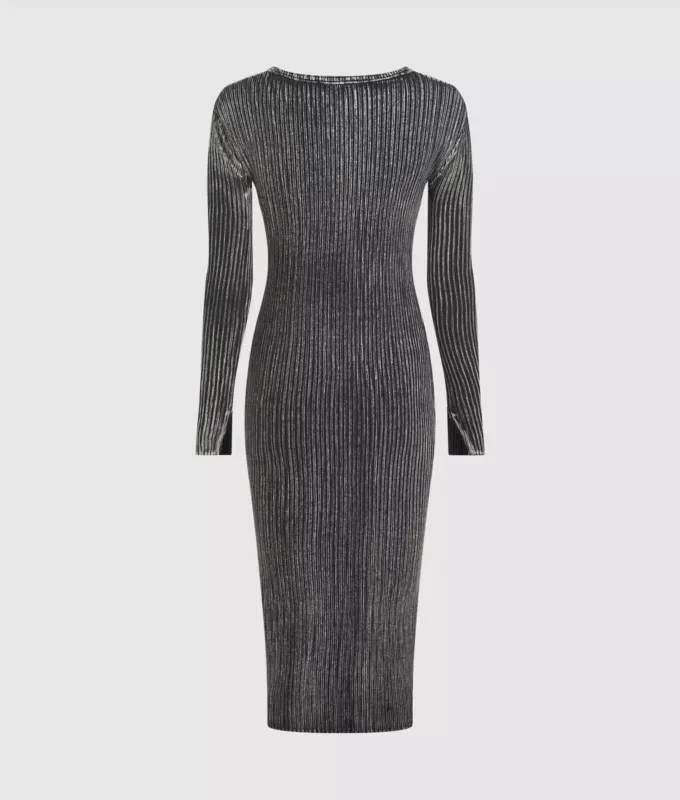 Geripptes Langarmkleid Geripptes Langarmkleid