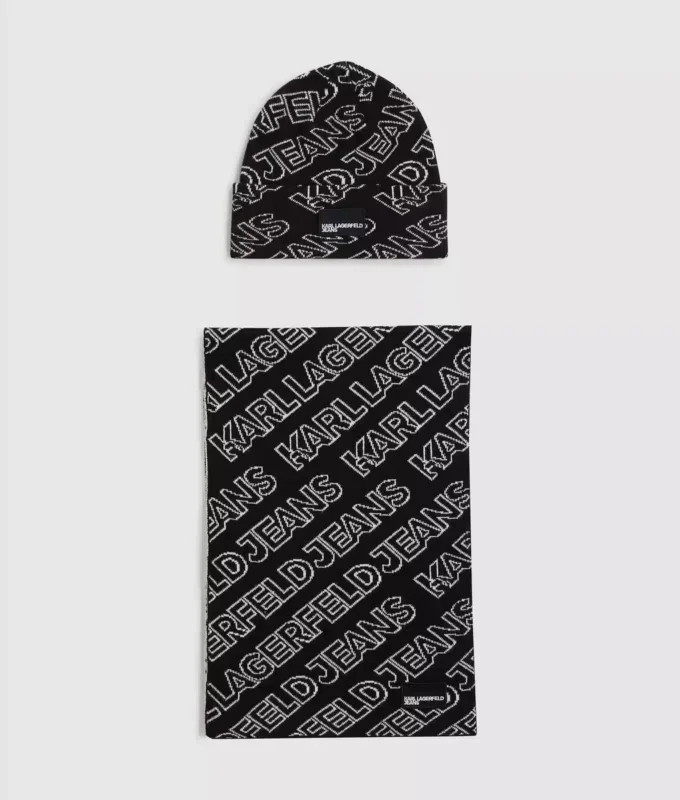 Geschenkset mit Logo-Schal und Mütze Geschenkset mit Logo-Schal und Mütze