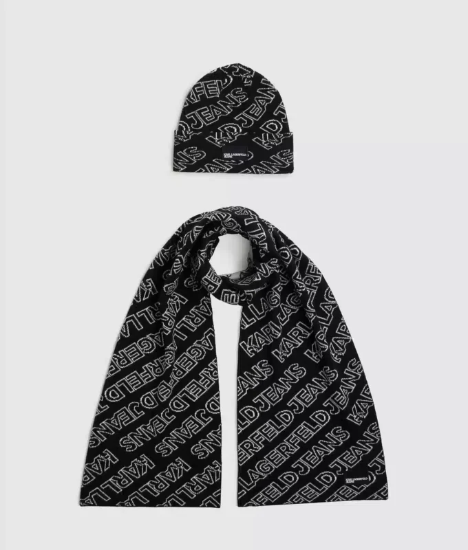 Geschenkset mit Logo-Schal und Mütze Geschenkset mit Logo-Schal und Mütze